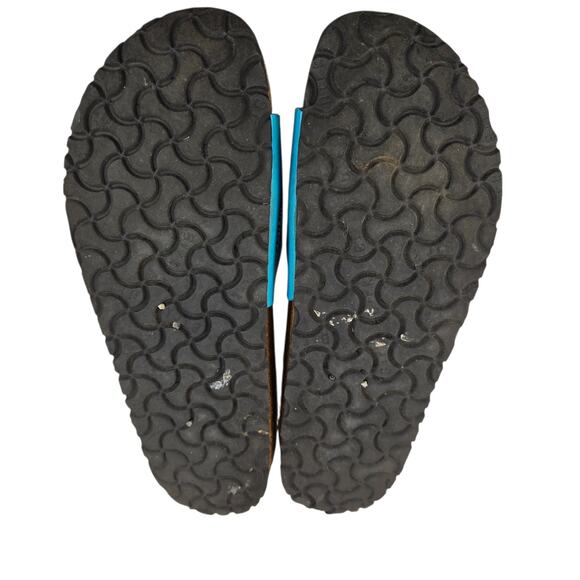 Birkenstock Madrid Slide Sandals Womens 10 10.5 (41) Turqoise Blue Birko Flor - Picture 10 of 13